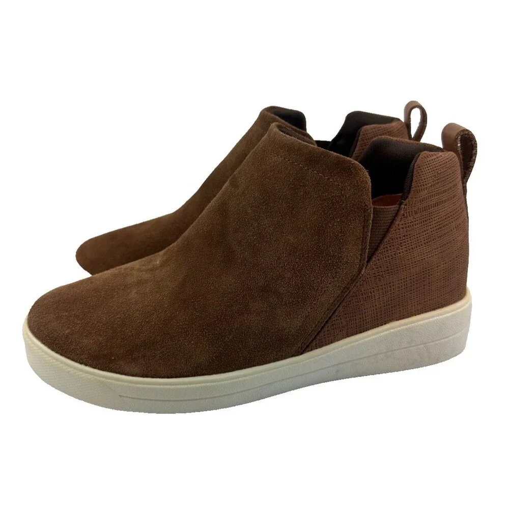Ryka‎ VERA Bootie Ankle Boot Tan Suede Pull On Comfort Orthopedic Cushion Size 8